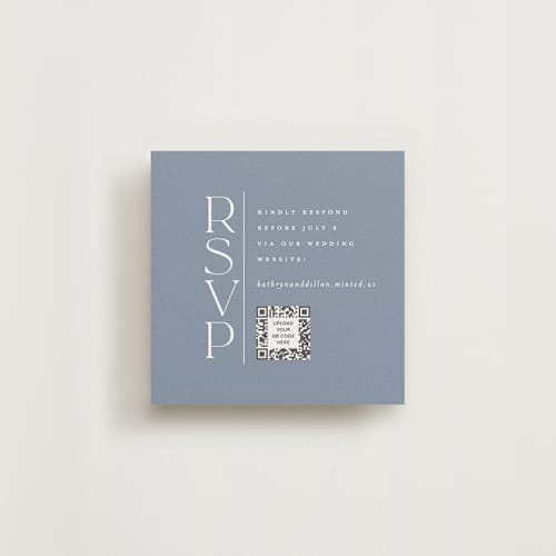 This is a hydrangea rsvp cards with standard by Erica Krystek called modern monogram printing on signature in 4x4