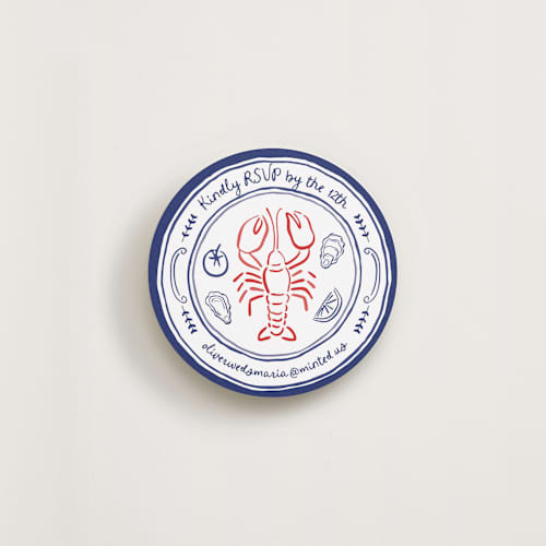 This is a capri insert cards with standard by Oma N. Ramkhelawan called seafood platter printing on signature in standard