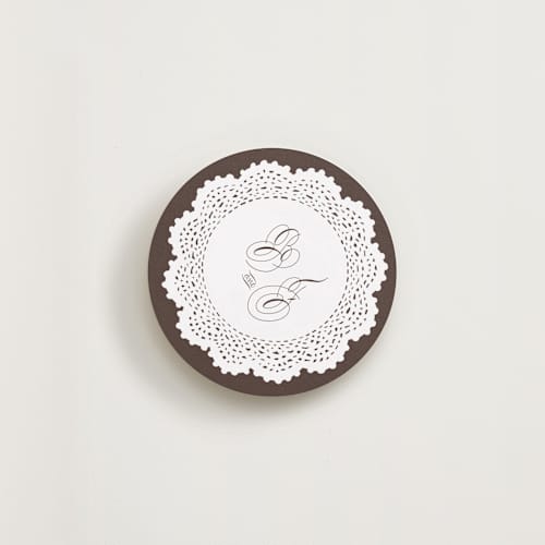 This is a cocoa insert cards with standard by Studio Suku called doily printing on signature in standard