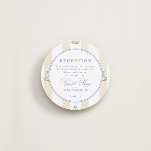 This is a powder reception cards with standard by Creo Study called patterned florals printing on signature in 4x4