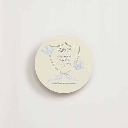 This is a cloud rsvp cards with standard by Helena Vitto called birds of paradise printing on signature in 4x4