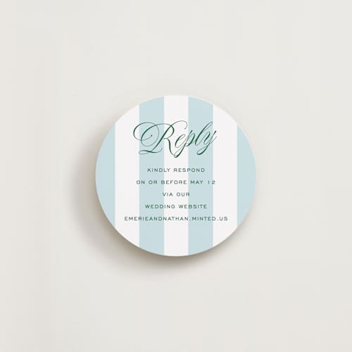 This is a low tide rsvp cards with standard by Susan Zinader called island palm printing on signature in 4x4