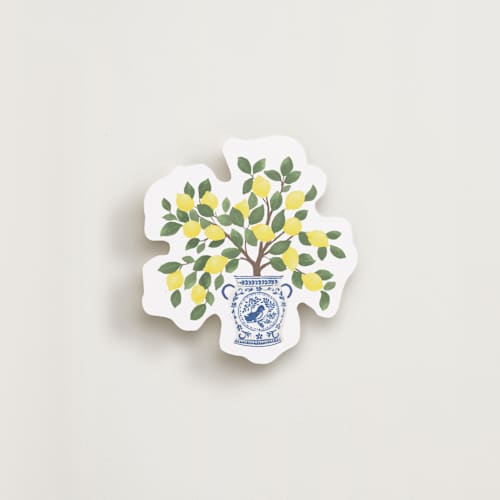 This is a cobalt insert cards with standard by Itsy Belle Studio called lemon pottery printing on signature in standard