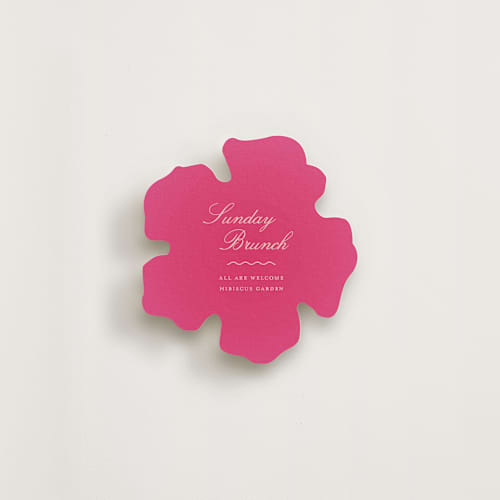 This is a fuchsia insert cards with standard by Ani Somi called bright waves hibiscus printing on signature in standard
