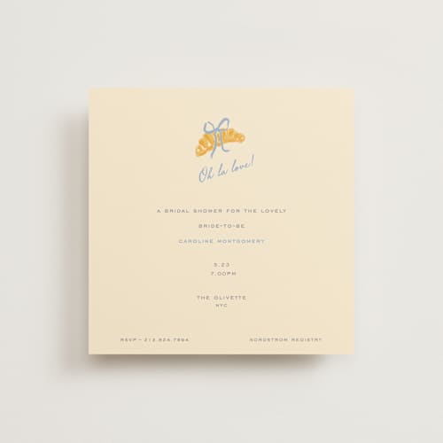 This is a sky bridal shower invitations with standard by Sarah Rosenthal called oh la love! printing on signature in standard