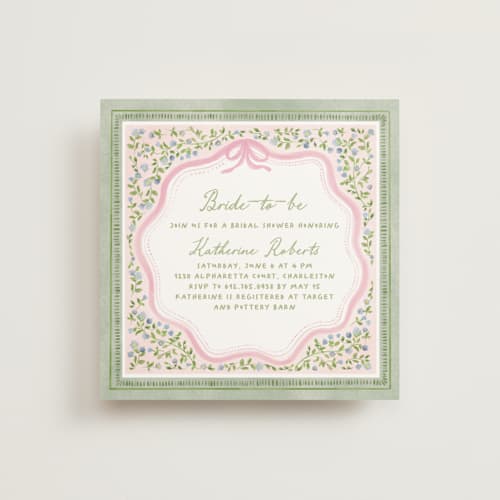 This is a garden glory bridal shower invitations with standard by Creo Study called bride to be printing on signature in standard