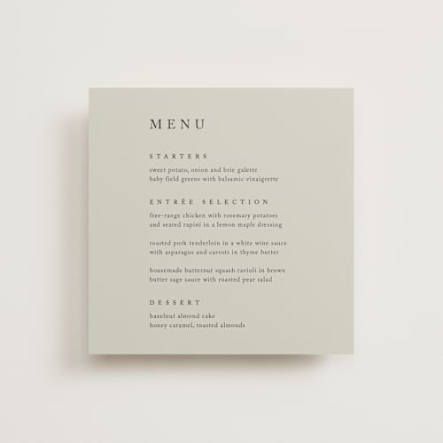 This is a spring menu cards with standard by Kelly Schmidt called astoria printing on signature in 5x5