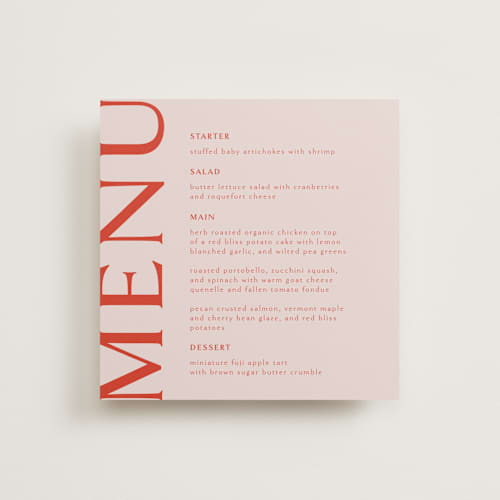 This is a strawberry menu cards with standard by Anastasia Makarova called simple square printing on signature in standard