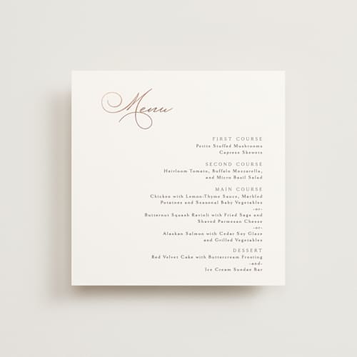 This is a snow menu cards with foil pressed by Kaydi Bishop called eternal printing on signature in 5x5