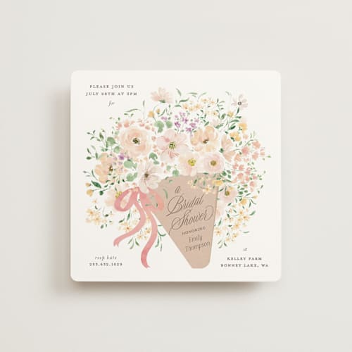 This is a carnation bridal shower invitations with standard by Itsy Belle Studio called love is blooming printing on signature in standard