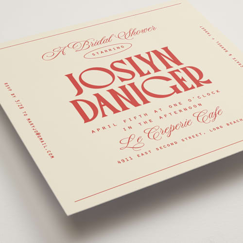 This is a oriole bridal shower invitations with standard by Owl and Toad called starring printing on signature in standard