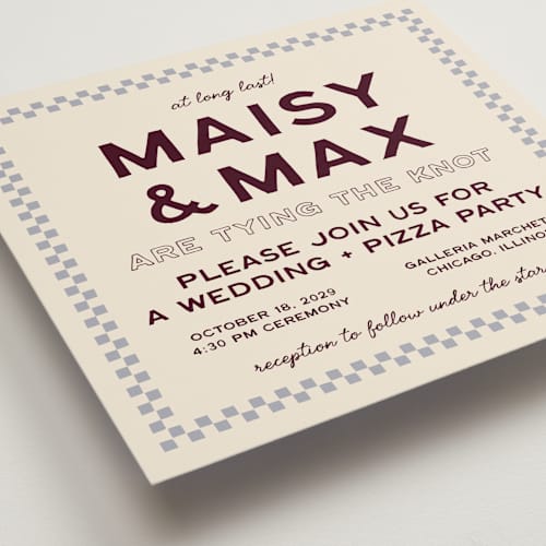 This is a amarena wedding invitations with standard by Ani Somi called trattoria printing on signature in standard