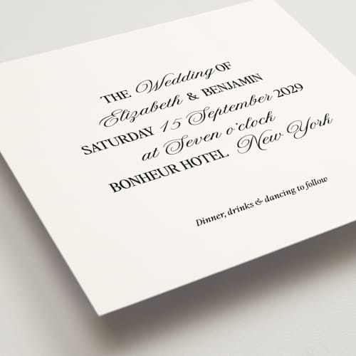 This is a onyx wedding invitations with standard by Helena Vitto called the eternal printing on signature in standard