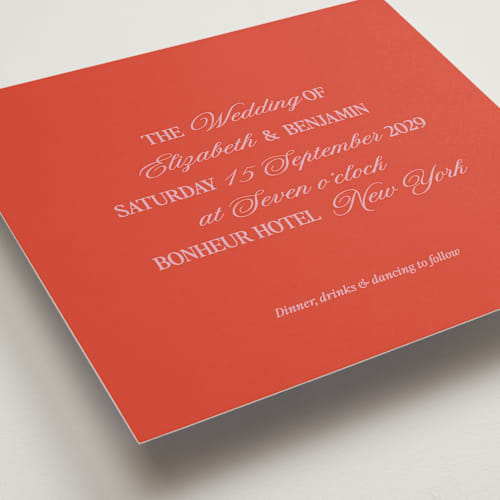 This is a ruby wedding invitations with standard by Helena Vitto called the eternal printing on signature in standard