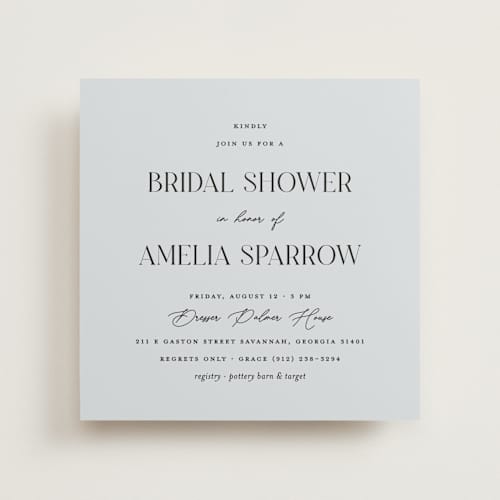 This is a delphinium bridal shower invitations with standard by Pixel and Hank called palmer printing on signature in standard
