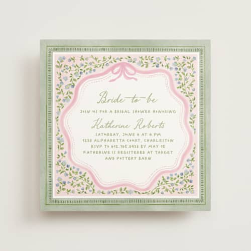 This is a garden glory bridal shower invitations with standard by Creo Study called bride to be printing on signature in standard