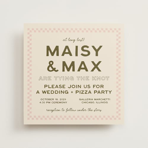 This is a rosato wedding invitations with standard by Ani Somi called trattoria printing on signature in standard