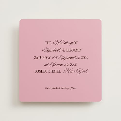 This is a pink moon wedding invitations with standard by Helena Vitto called the eternal printing on signature in standard