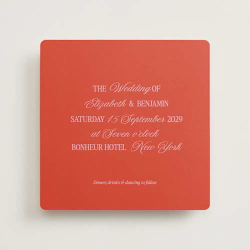 This is a ruby wedding invitations with standard by Helena Vitto called the eternal printing on signature in standard