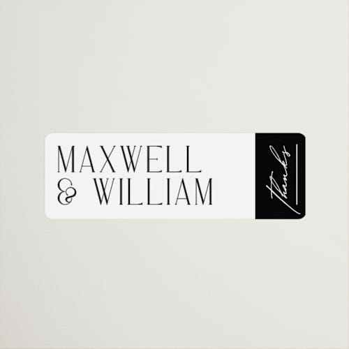 This is a ink wedding favor labels with standard by Ana de Sousa called modern editorial printing on uncoated sticker paper in sticker
