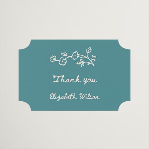 This is a turquoise custom stickers with standard by Rina Ozum called floral lace printing on uncoated sticker paper in sticker