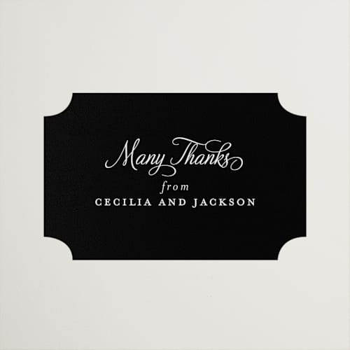 This is a snow wedding favor labels with standard by Kimberly FitzSimons called chic gala printing on uncoated sticker paper in sticker