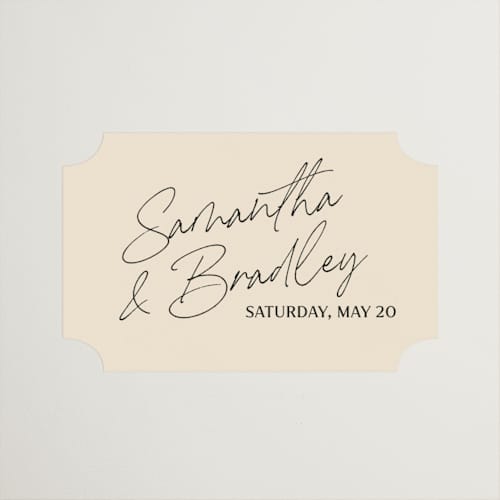 This is a champagne wedding favor labels with standard by Wallace Design Co. called french whimsy script printing on uncoated sticker paper in sticker