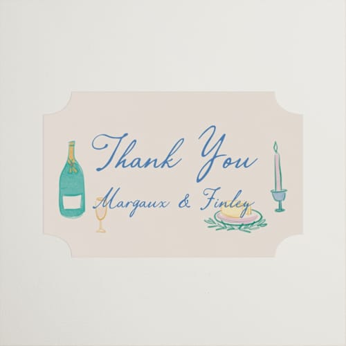 This is a pastel wedding favor labels with standard by Elly called dining printing on uncoated sticker paper in sticker