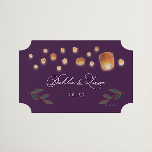 This is a twilight wedding favor labels with standard by Simona Camp called disney's tangled lanterns printing on uncoated sticker paper in sticker