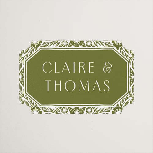 This is a avocado wedding favor labels with standard by Katharine Watson called inlay frame printing on uncoated sticker paper in sticker