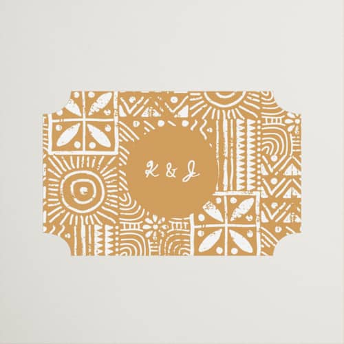 This is a amber wedding favor labels with standard by Selima Akhter called tribal rythm printing on uncoated sticker paper in sticker