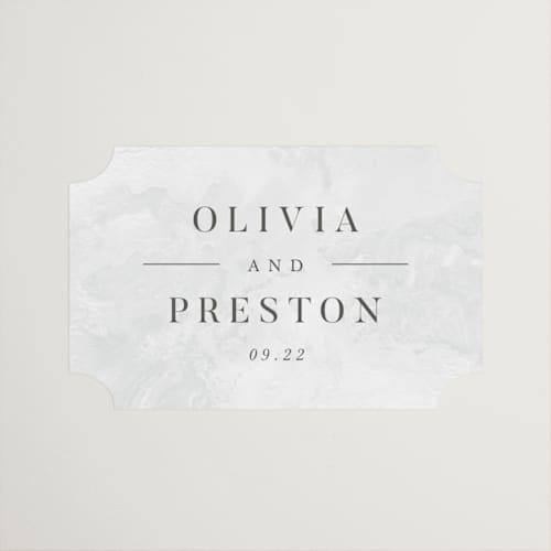This is a opal wedding favor labels with standard by Robert and Stella called regent printing on uncoated sticker paper in sticker