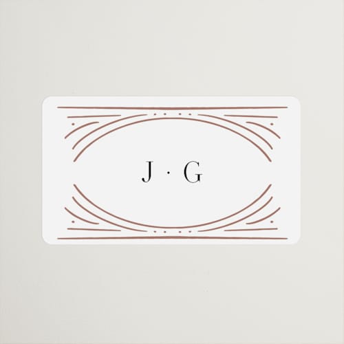 This is a pearl wedding favor labels with standard by Summer Winkelman called glam printing on uncoated sticker paper in sticker