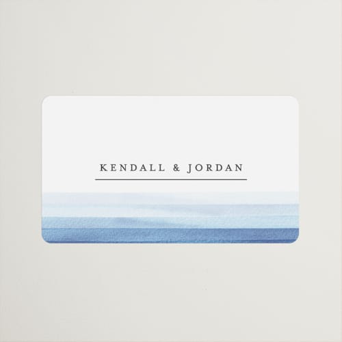 This is a azure wedding favor labels with standard by Bethan called watercolour stripe printing on uncoated sticker paper in sticker