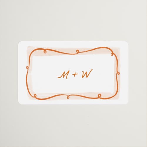 This is a flame wedding favor labels with standard by Pati Cascino called giardino printing on uncoated sticker paper in sticker