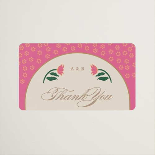 This is a pistachio wedding favor labels with standard by Creo Study called indian garden printing on uncoated sticker paper in sticker