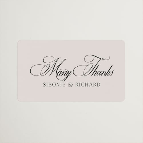 This is a ivory wedding favor labels with standard by Melanie Kosuge called sibonie printing on uncoated sticker paper in sticker