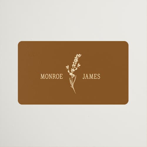 This is a bark wedding favor labels with standard by Jen Ramsey called classic and floral printing on uncoated sticker paper in sticker