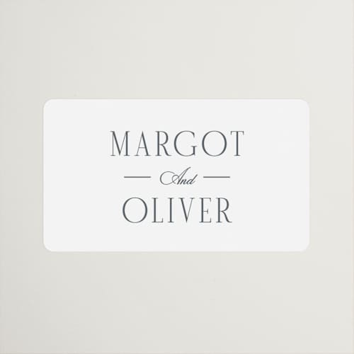 This is a quartz wedding favor labels with standard by Kristie Kern called the ritz printing on uncoated sticker paper in sticker