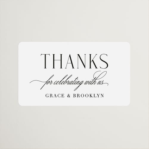 This is a caviar wedding favor labels with standard by Olivia Raufman called grand scale printing on uncoated sticker paper in sticker