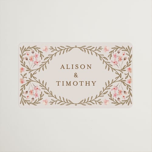 This is a versailles wedding favor labels with standard by Claudia Orengo called victorian printing on uncoated sticker paper in sticker