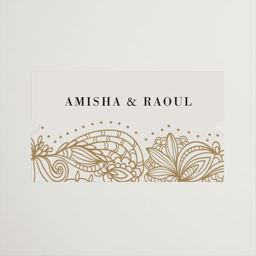 This is a champagne wedding favor labels with standard by Oma N. Ramkhelawan called elegant henna printing on uncoated sticker paper in sticker