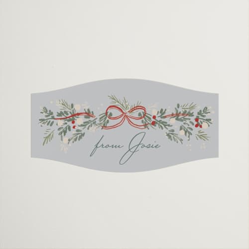 This is a frost custom stickers with standard by Rebecca Durflinger called festive garland printing on uncoated sticker paper in sticker