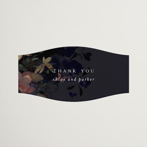 This is a midnight wedding favor labels with standard by Grace Kreinbrink called vintage rose garden printing on uncoated sticker paper in sticker