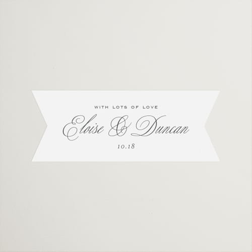 This is a sugar wedding favor labels with standard by chocomocacino called ris al’amande printing on uncoated sticker paper in sticker