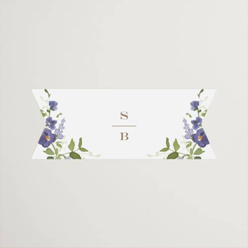 This is a iris wedding favor labels with standard by Everett Paper Goods called wildflower trellis printing on uncoated sticker paper in sticker