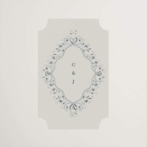 This is a something blue wedding favor labels with standard by Gwen Bedat called floral romance printing on uncoated sticker paper in sticker