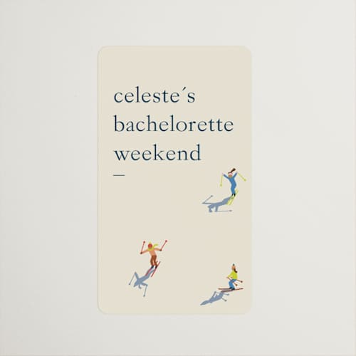 This is a cream wedding favor labels with standard by Ellen Schlegelmilch called slope printing on uncoated sticker paper in sticker