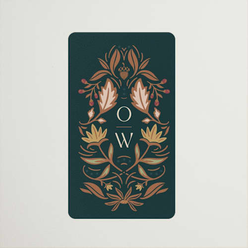 This is a deep sea wedding favor labels with standard by Erin German called autumnal arch printing on uncoated sticker paper in sticker