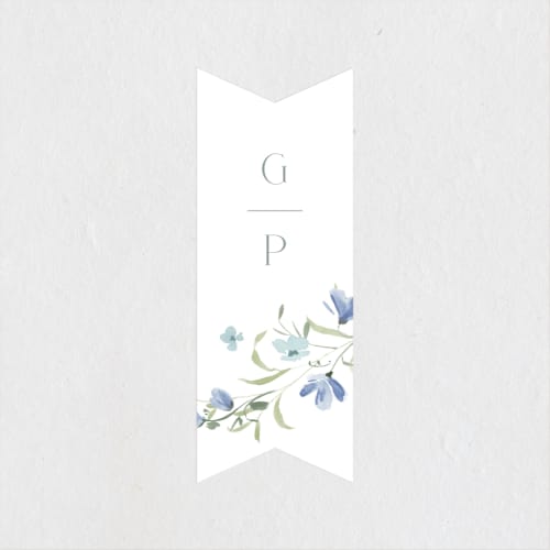 This is a aquamarine wedding favor labels with standard by Everett Paper Goods called sweeping meadow printing on uncoated sticker paper in sticker